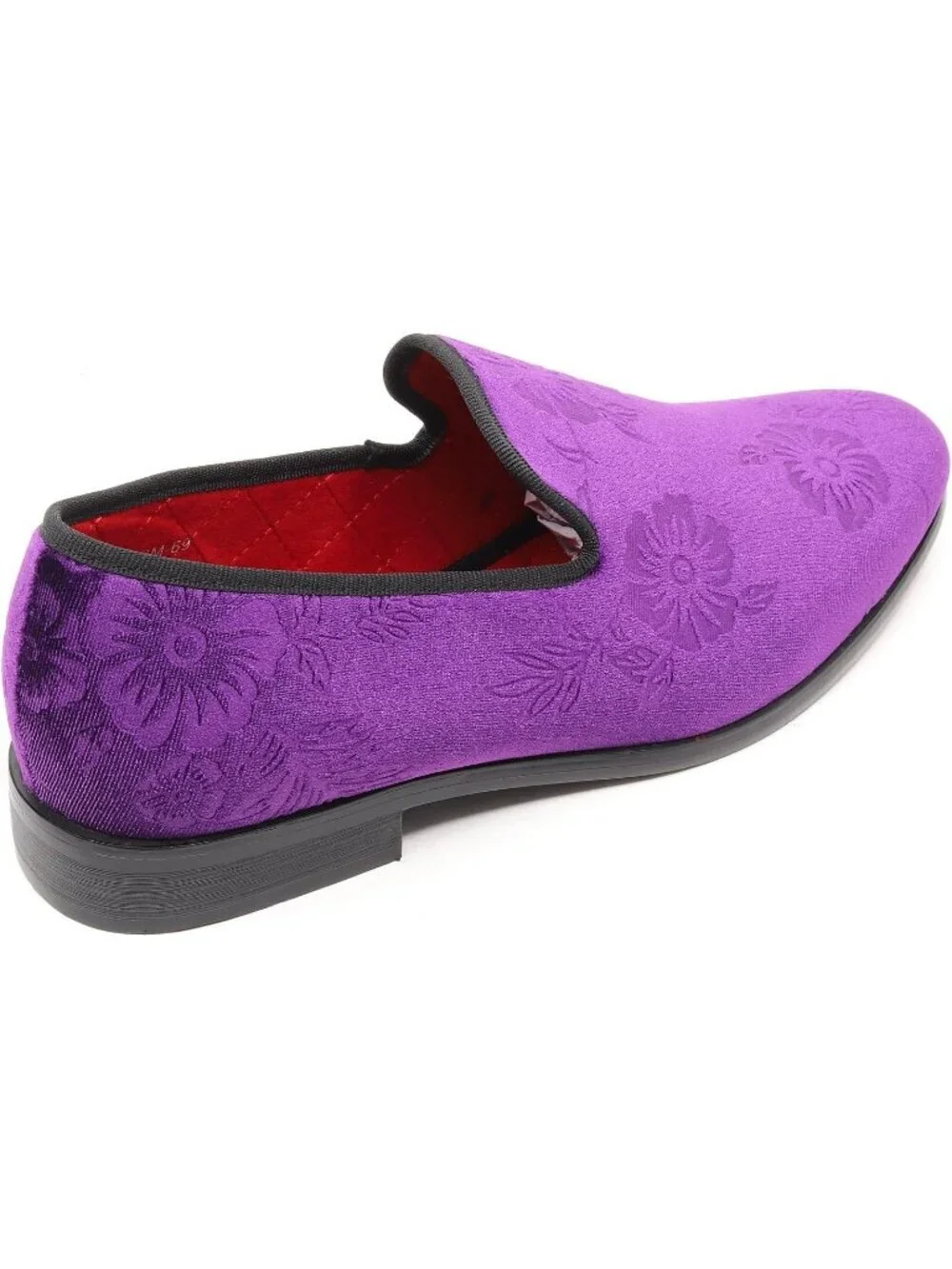 Metrocharm Men's Purple Floral Loafers Penny Slip On Tuxedo Fashion Shoes